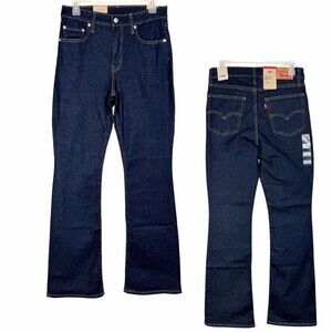 NWT Levis 726 High Rise Flare Jeans Women 29 x 32 Dark Blue Wash Bootcut Slim